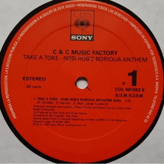 C+C Music Factory ''Take A Toke'' (12")* 