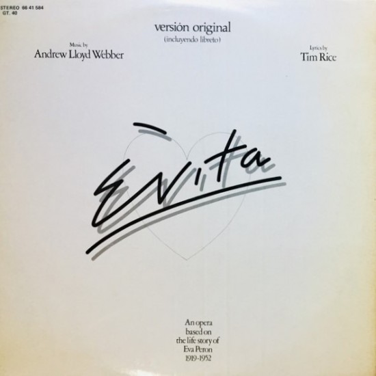 Andrew Lloyd Webber And Tim Rice ‎"Evita" (2xLP - Gatefold) 