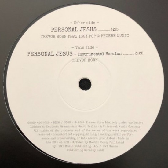 Trevor Horn feat. Iggy Pop & Phoebe Lunny ‎"Personal Jesus" (12" - Limited Edition)