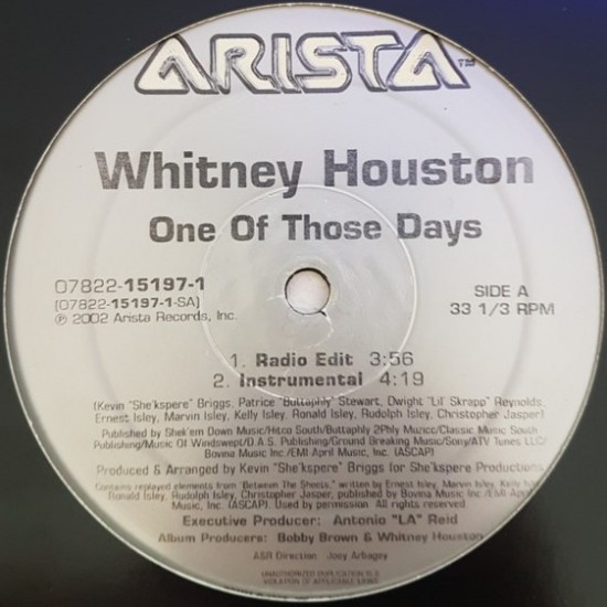 Whitney Houston ‎"One Of Those Days" (12")