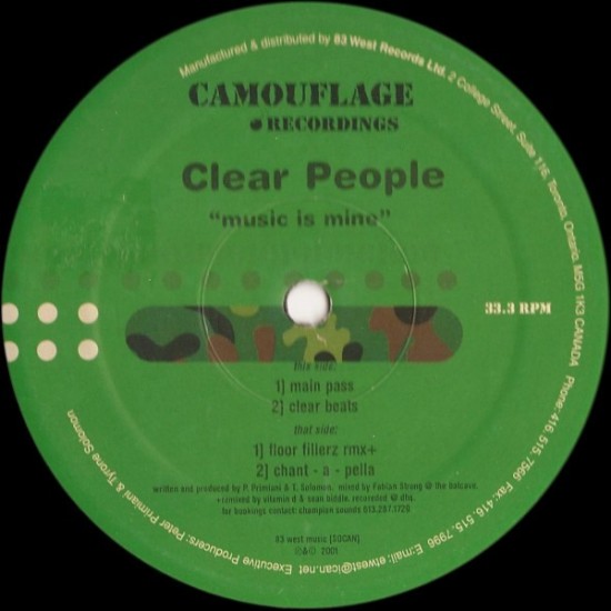 Clear People "Music Is Mine" (12") 