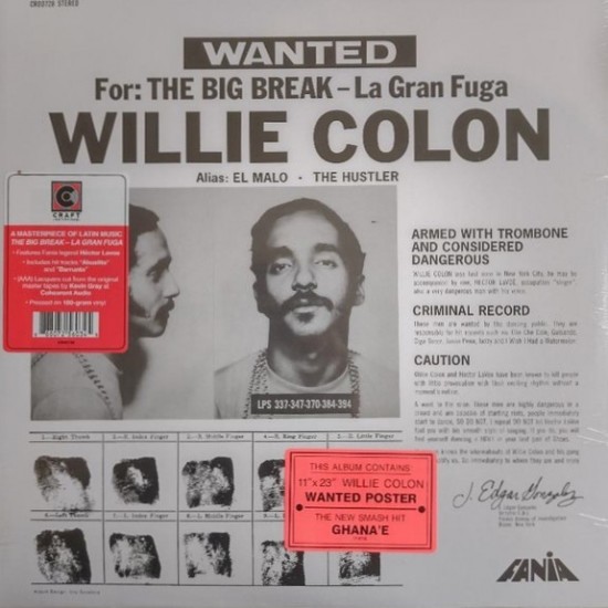 Willie Colon "Wanted By FBI / The Big Break - La Gran Fuga" (LP  -180g + Poster)