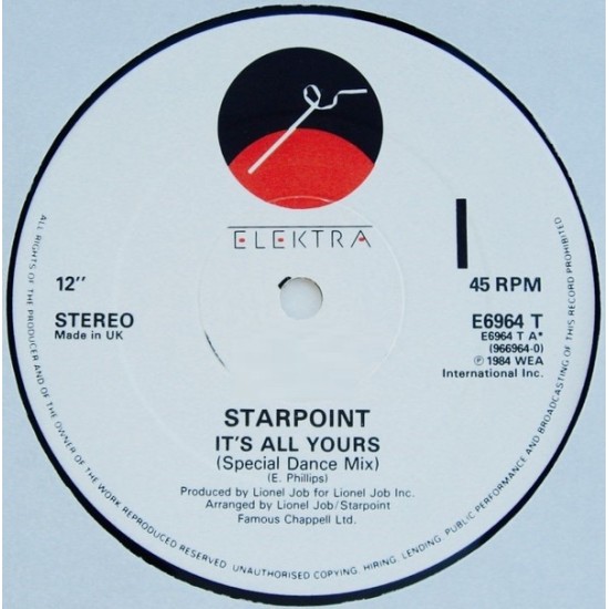 Starpoint ‎"It's All Yours" (12")