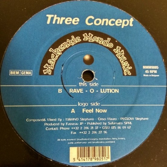 Three Concept ‎''Feel Now / Rave-O-Lution'' (12") 