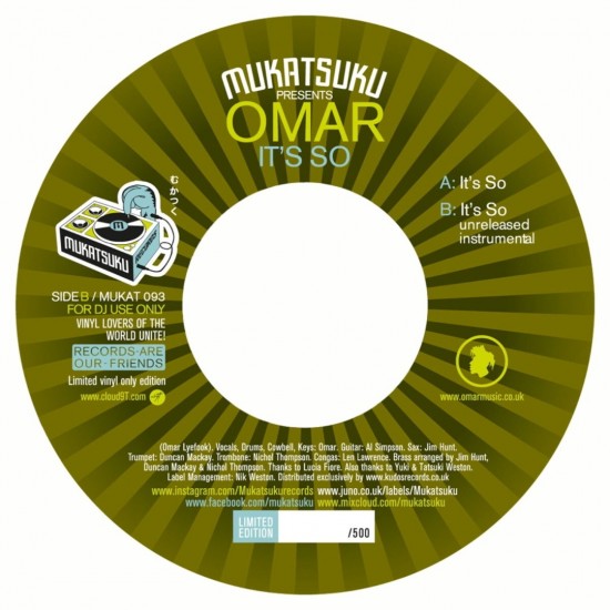 Mukatsuku pt. Omar "It's So" (7" - LImited Numbered Edition)