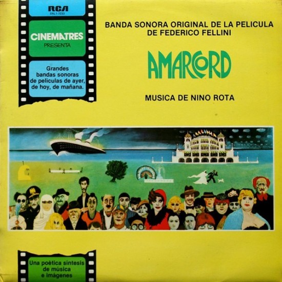 Nino Rota ‎"Amarcord (Banda Sonora Original De La Pelicula De Federico Fellini)" (LP)