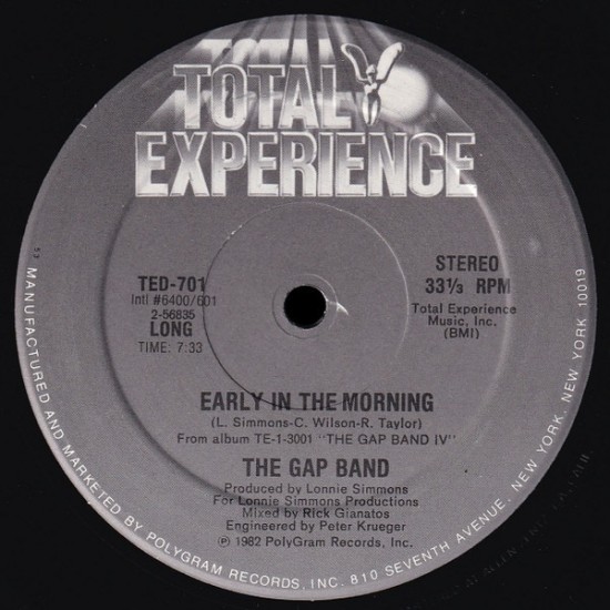 The Gap Band ‎"Early In The Morning" (12")