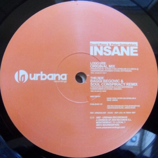 David Penn & Peter Gelderblom ‎"Insane" (12")