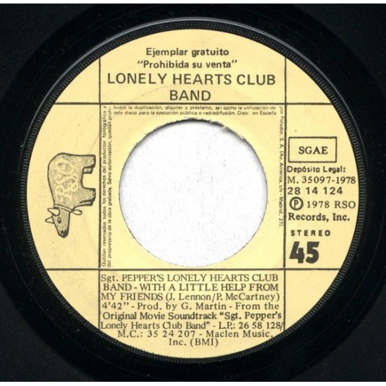 Bee Gees (Lonely Hearts Club Band) ‎- Sgt. Pepper's Lonely Hearts Club Band (7") 