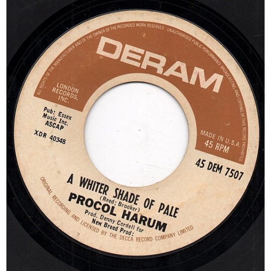 Procol Harum ‎- A Whiter Shade Of Pale (7") 