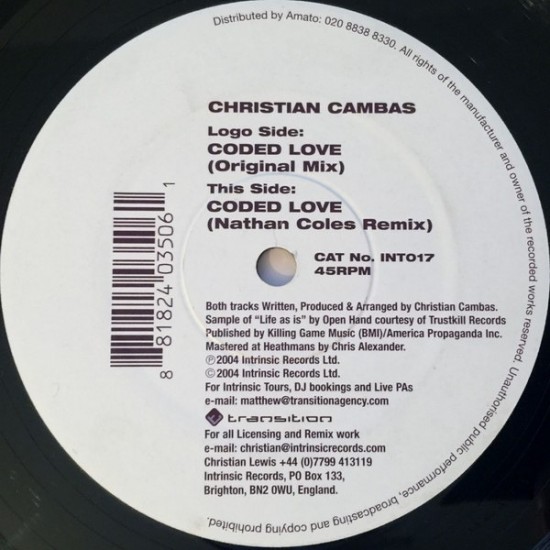 Christian Cambas - Coded Love (12")