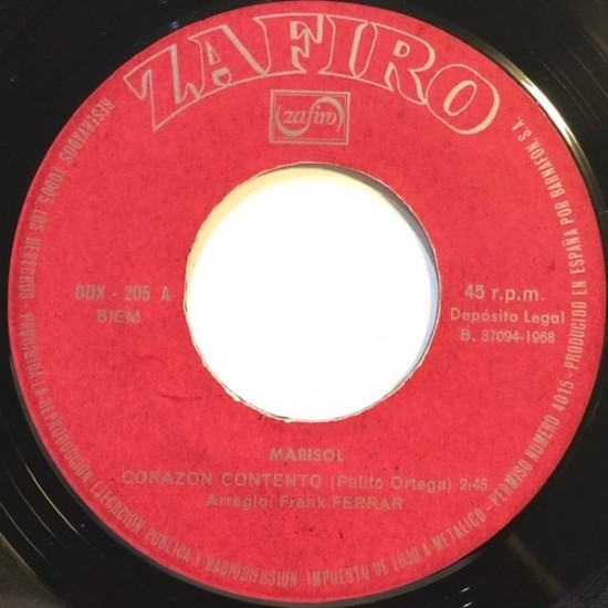 Marisol - Corazón Contento / Si Me Das La Mano (7")